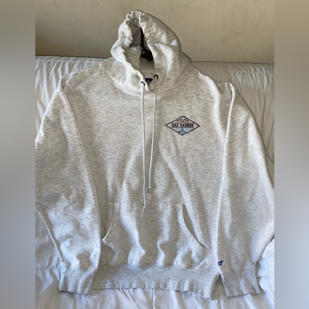 Mens Blue 84 Sag Harbour Marina Blue Pullover Hoodie Sweatshirt Size Small NY